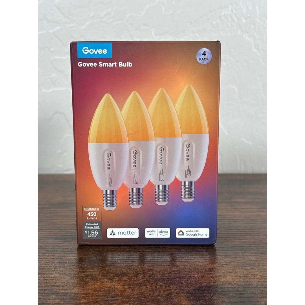 Govee Smart Bulb 4 Pack H600B Matter Wi-Fi Bluetooth E12‎ B11 450 Lumens Tunable